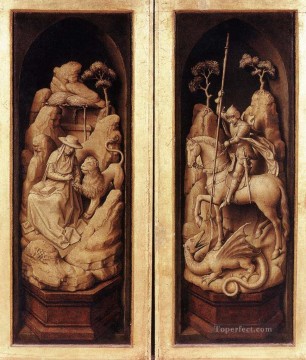 ロジャー・ファン・デル・ウェイデン Painting - スフォルツァの三連祭壇画の外観 オランダの画家 ロジャー・ファン・デル・ウェイデン